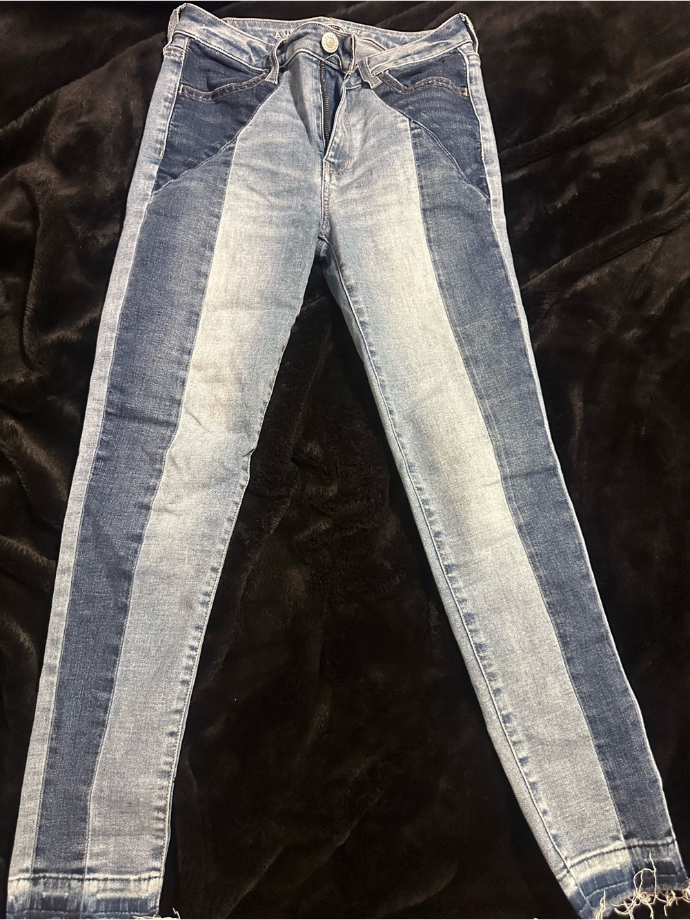 American eagle Women's Two-Tone Blue Stripe Skinny Jeans